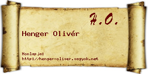 Henger Olivér névjegykártya